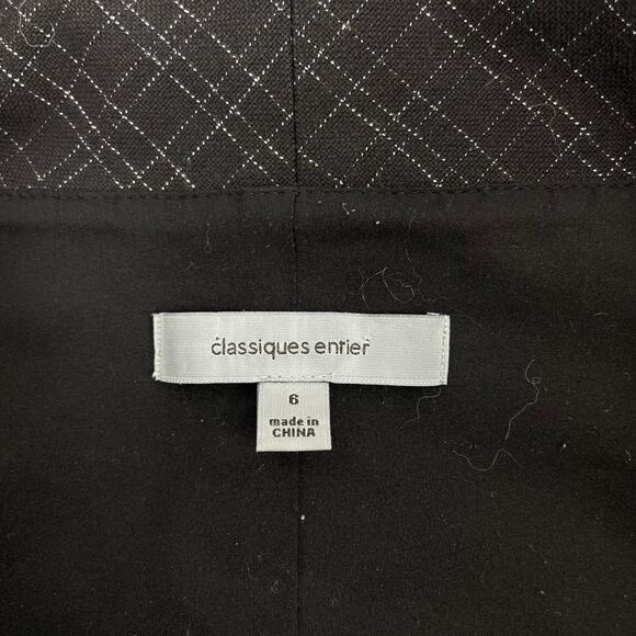 Classiques Entier Check Sheath Dress Bow Neck Gray Brown Size 6 - Picture 9 of 9